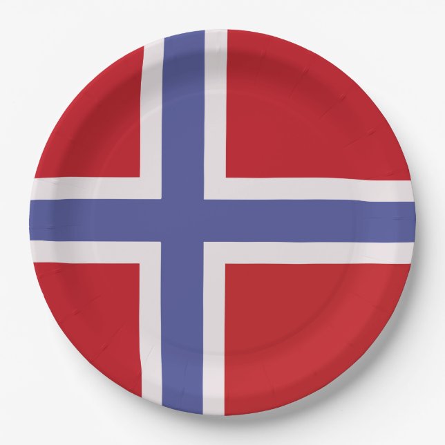 Norway flag paper plate (Front)