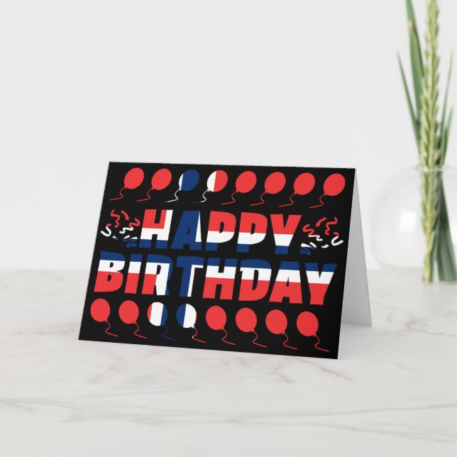 Norway Flag Patriotic Birthday Card (Front)