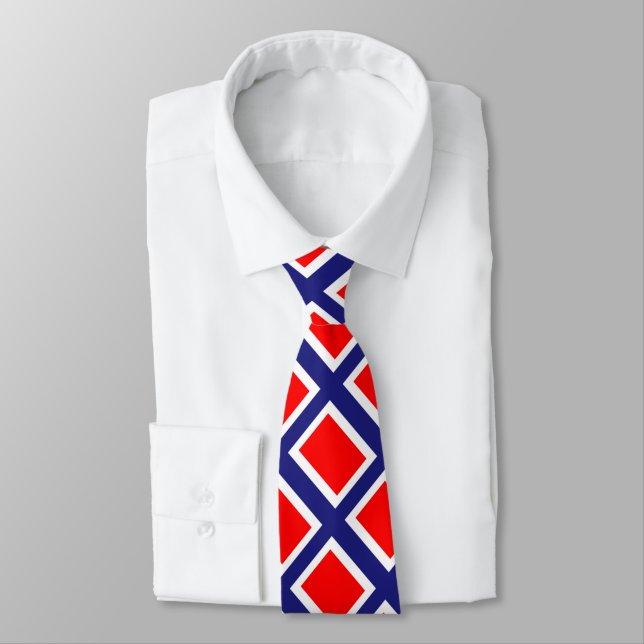 Norway flag pattern tie (Tied)