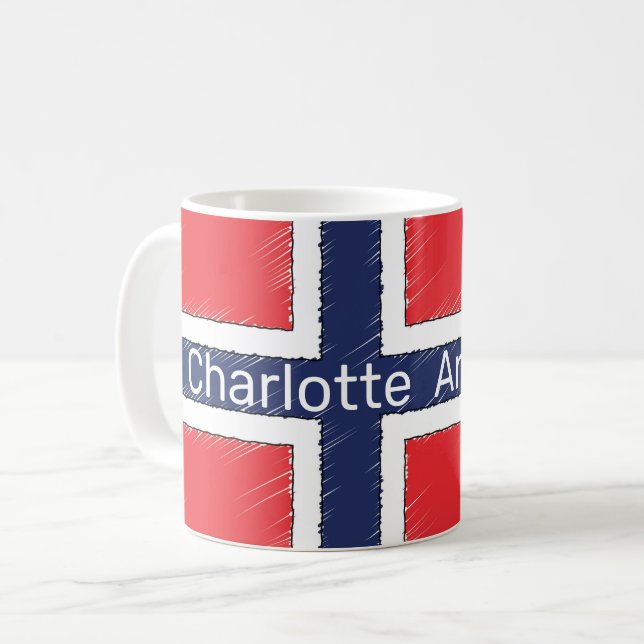 Norway Flag Personalised Coffee Mug (Front Left)