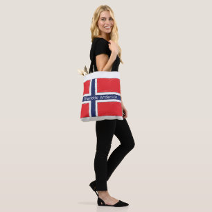 Norway Flag Personalised Name or Initials Design Tote Bag
