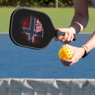 Norway flag pickleball paddle