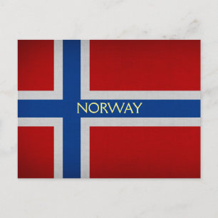 Norway flag postcard