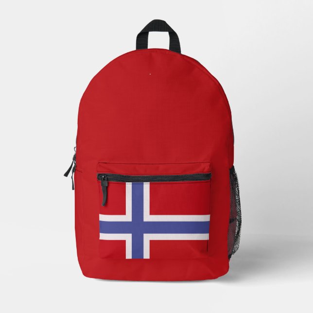 Norway flag printed backpack (Front)