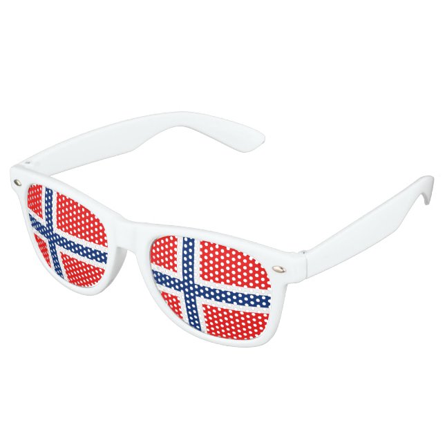 Norway Flag Retro Sunglasses (Angled)
