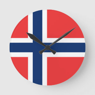 Norway Flag Round Clock