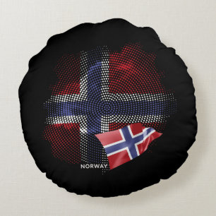 Norway flag round cushion