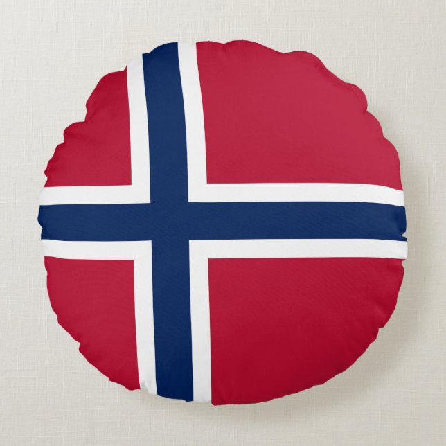 Norway Flag Round Cushion (Front)