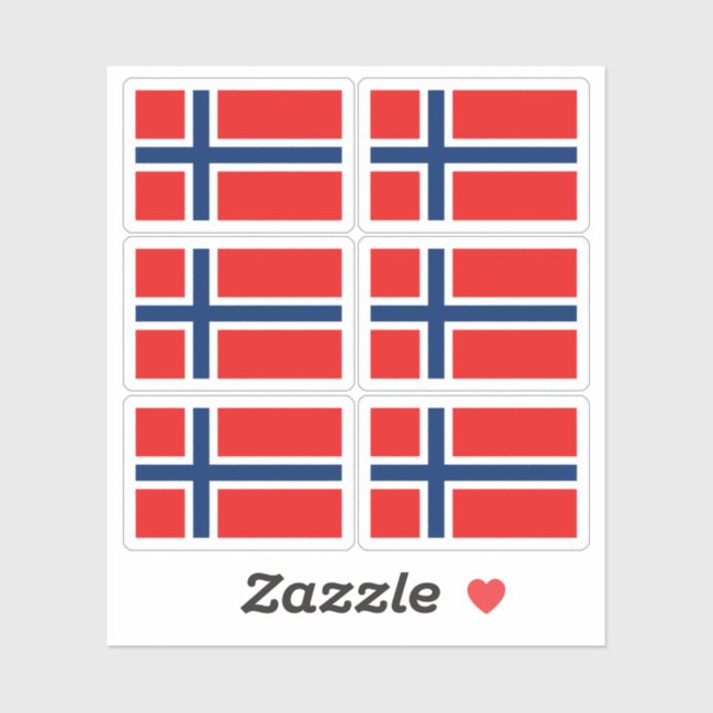 Norway Flag Sticker Collection – Pack of 6  (Sheet)