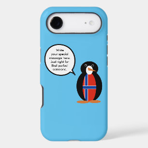 Norway Flag Talking Ms Penguin Personalised Text