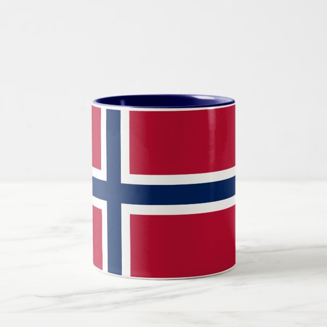 Norway Flag Two-Tone Coffee Mug (Center)