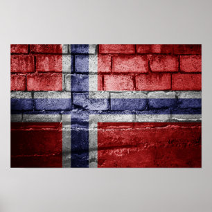 Norway flag wall poster