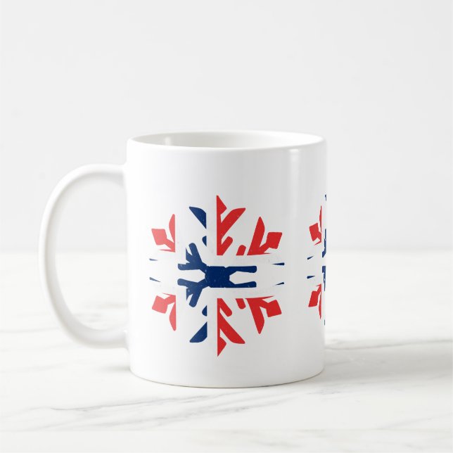 Norway Flag Winter Snowflake Design Coffee Mug (Left)