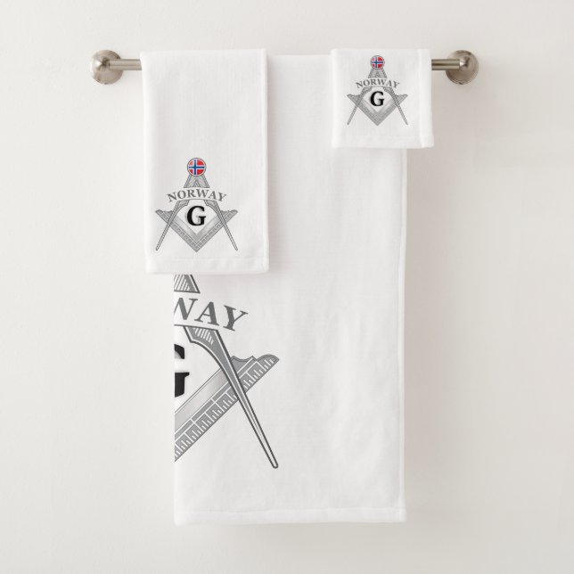 Norway freemasonry sign bath towel set (Insitu)