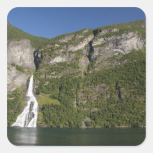 Norway, Geirangerfjord (UNESCO), Geiranger. Square Sticker