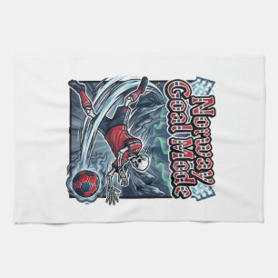 Norway Goal Mode Skeleton Striker Nations Streetwe Tea Towel