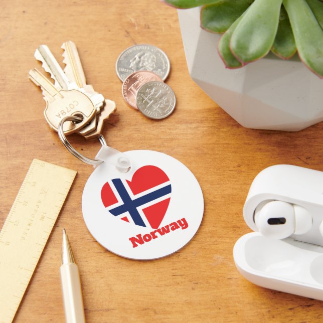 Norway Heart Flag Key Ring (Desk)