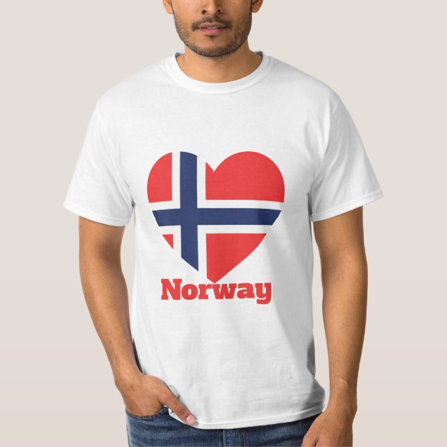Norway Heart Flag T-Shirt (Front)