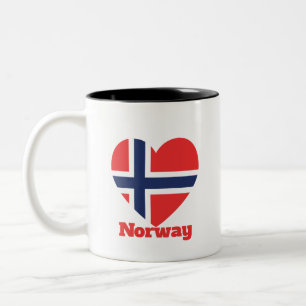 Norway Heart Flag Two-Tone Coffee Mug