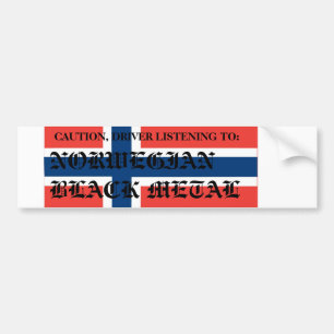 norway-hi, CAUTION, DRIVER LISTENING TO:, NORWE... Bumper Sticker