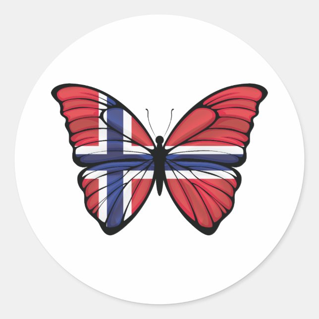 Norway Hypolimnas Butterfly Classic Round Sticker (Front)