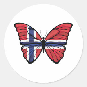 Norway Hypolimnas Butterfly Classic Round Sticker