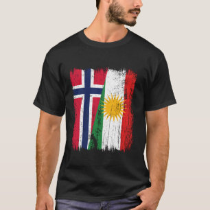 Norway Kurdistan Half Flag Norwegian Kurdish Herit T-Shirt