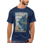 Norway Landscape Illustration Travel Art Vintage