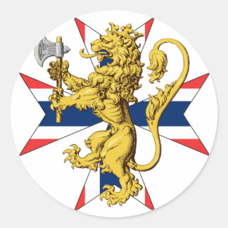 Norway Lion Cross Norwegian Flag Classic Round Sticker