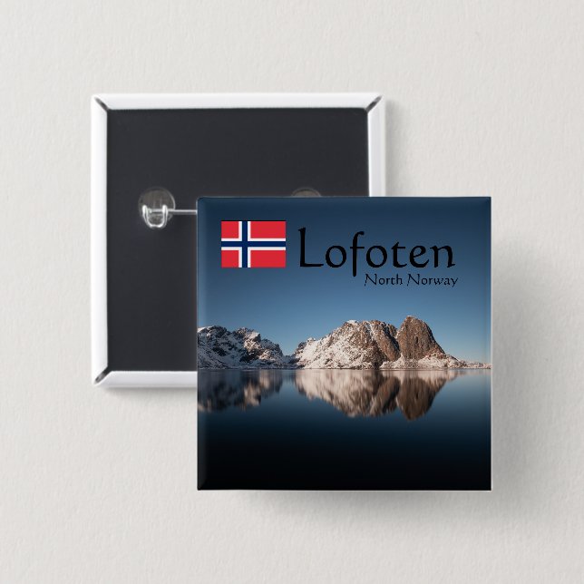 Norway Lofoten 15 Cm Square Badge (Front & Back)