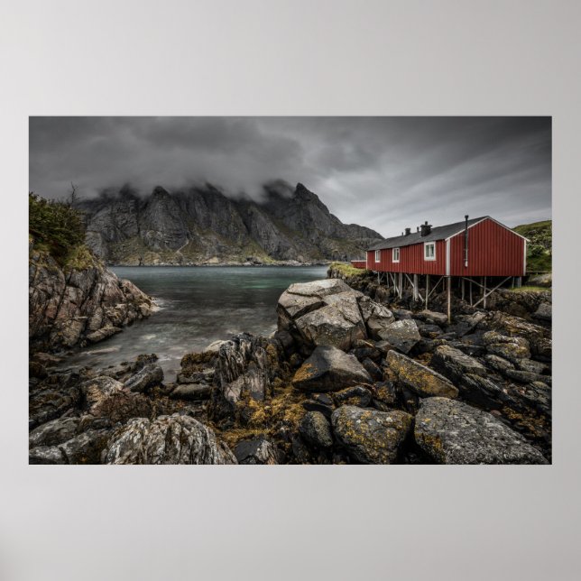 Norway Lofoten Islands Cabin Poster (Front)