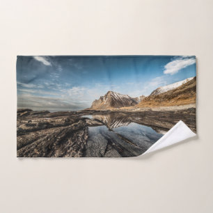 Norway Lofoten Landscape Photo Hand Towel