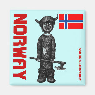 Norway magnet with funny viking