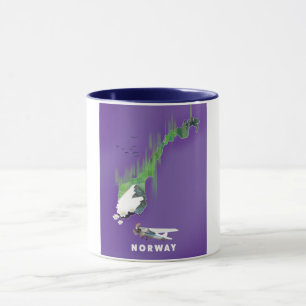 Norway Map Illustrated print poster. Mug
