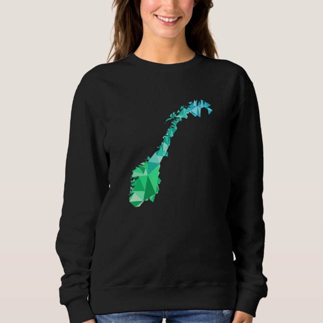 Norway Map In Polygon Style  Geometric  Scandinavi Sweatshirt (Front)