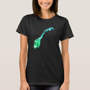 Norway Map In Polygon Style Geometric Scandinavi T-Shirt