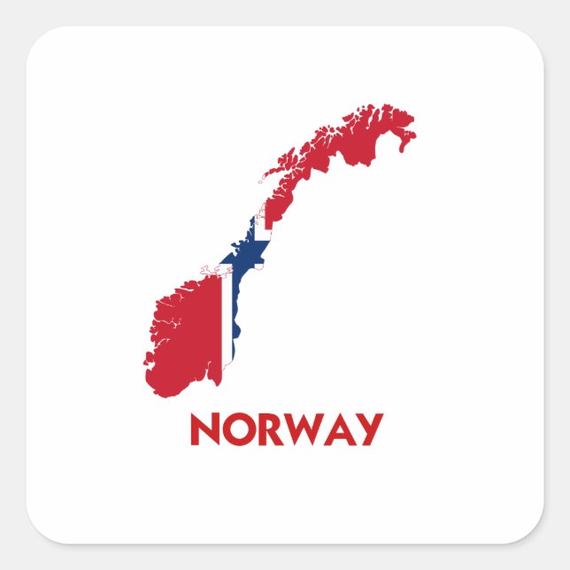 NORWAY MAP SQUARE STICKER (Front)