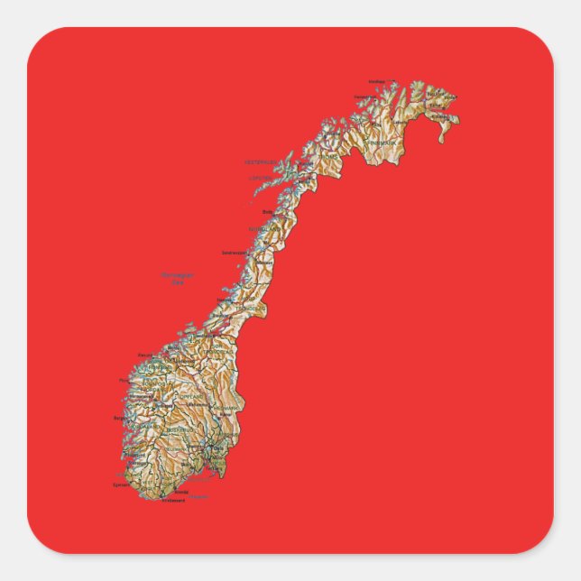 Norway Map Sticker (Front)