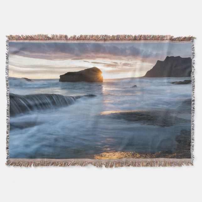 Norway Midnight Sun Throw Blanket (Front)