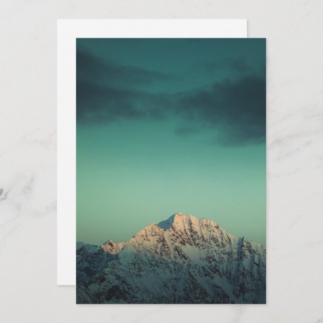 Norway Mountain Nature Photo Holiday Card (Front/Back)