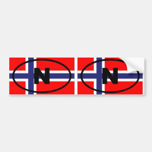Norway N European oval Bumper Sticker