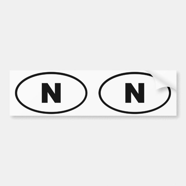 Norway - N - European oval Bumper Sticker (Front)