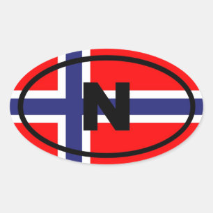 Norway N European Oval Sticker