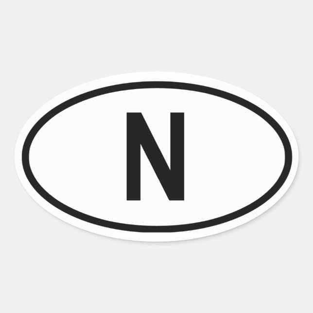 Norway "N" Oval Sticker (Front)