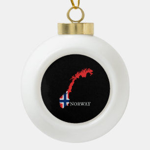 Norway - Norway Flag Ceramic Ball Christmas Ornament