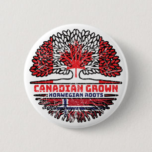 Norway Norwegian Canadian Canada Tree Roots Flag 6 Cm Round Badge