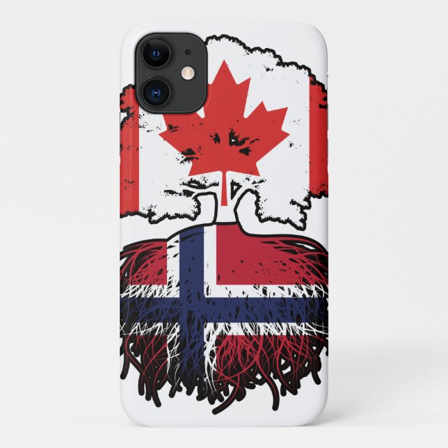 Norway Norwegian Canadian Canada Tree Roots Flag Case-Mate iPhone Case (Back)