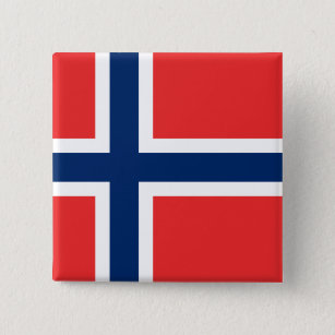 Norway (Norwegian) Flag 15 Cm Square Badge