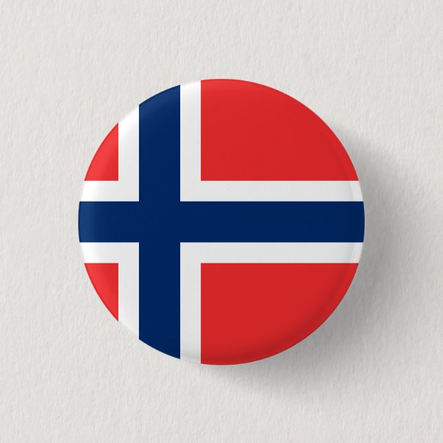 Norway (Norwegian) Flag 3 Cm Round Badge (Front)