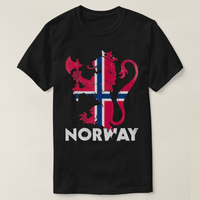Norway Norwegian Flag Coat of Arms Scandinavia Osl T-Shirt (Design Front)